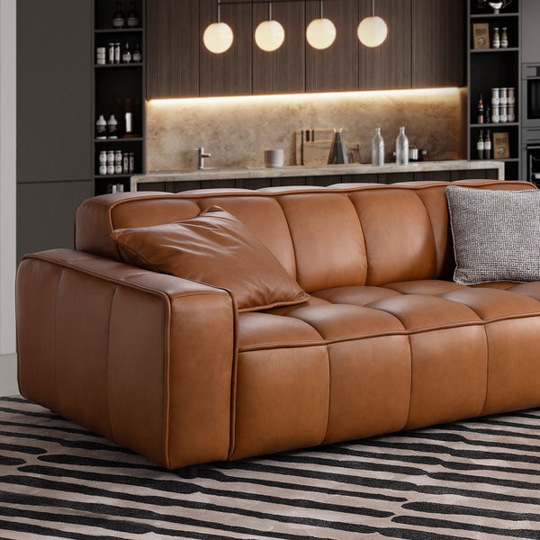 CUBE 2.5 SEATER LEATHER SOFA